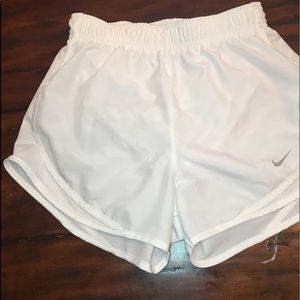 white nike shorts